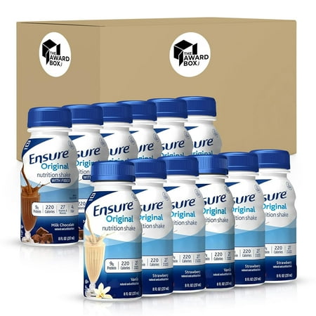 Original Nutrition Shake 9G Protein Meal Replacement Variety Sampler 6 Chocolate and 6 Vanilla in Packaging (8 Oz. Milk Chocolate and Vanilla  12 Pack