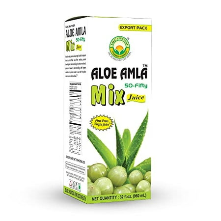 Basic Ayurveda Aloe-Amla Mix Juice | Aloe Vera - Gooseberry Mix Juice | 32.46 Fl Oz (960ml) | Ayurvedic Herbal Blend for Wellness