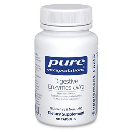 Pure Encapsulations Digestive Enzymes Ultra - Vegetarian Digestive Enzyme Supplement to Support Protein  Carb  Fiber  and Dairy Digestion* - 90 Capsul