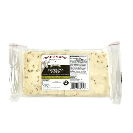 (8 Pack) Bongards Pepper Jack Cheese Slices  1.5 Oz.