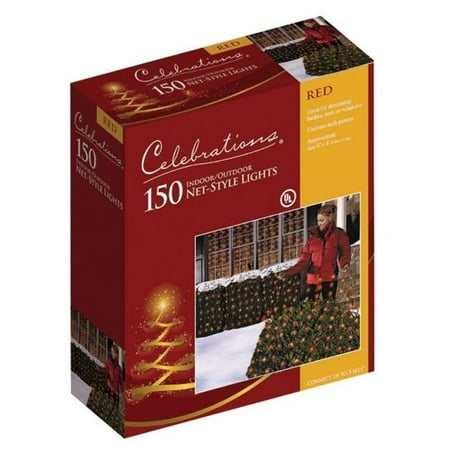 Celebrations 48953-71 150 Red Commercial Net Lights 4 X 6 Ft.