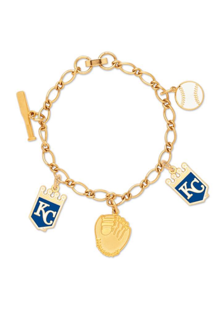 Kansas City Royals Gold Charm Womens Bracelet