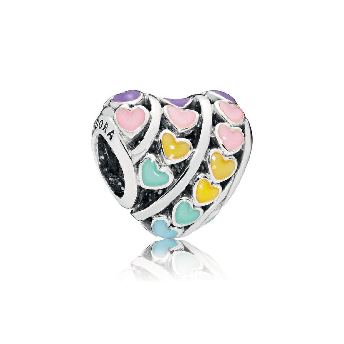 Pandora Charm Multi-Color Hearts Sterling Silver - No Returns or Exchanges