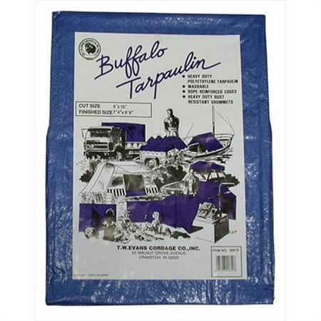 T.W. Evans Cordage 9 Ft. X 12 Ft. Buffalo Poly Tarpaulin in Blue