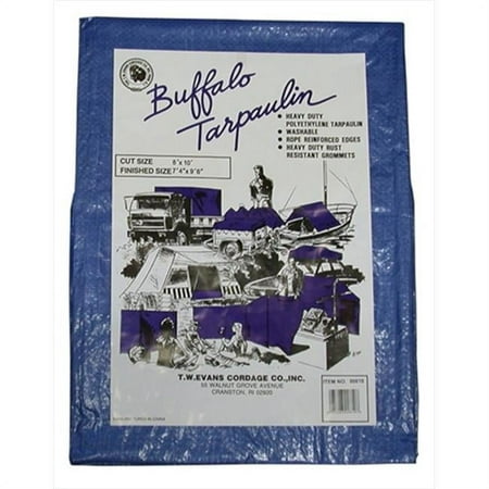 T.W. Evans Cordage 6 Ft. X 8 Ft. Buffalo Poly Tarpaulin in Blue