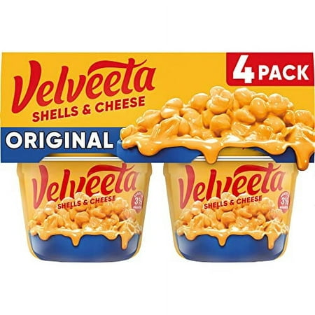 Velveeta Shells & Cheese Original Microwavable Macaroni and Cheese Cups (4 Ct Pack  2.39 Oz Cups)