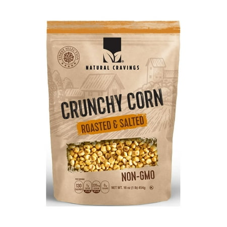 Crunchy Corn- Roasted and Salted -Natural Cravings - Original Toasted Corn Kernels in Resealable Bag -Crunchy Snack -16 Oz… (Natural Cravings Corn N