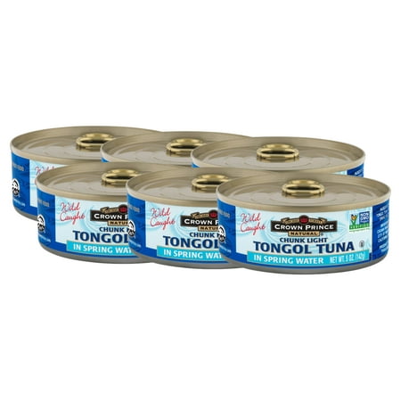 (12 Pack) Crown Prince Natural Chunk Light Tongol Tuna in Spring Water  5 Oz Can