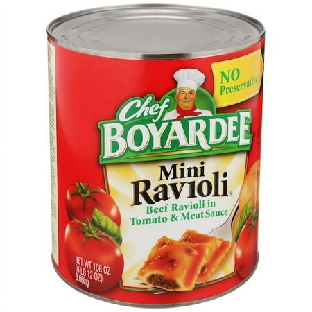 (Price/Case)Chef Boyardee 6414481150 Ravioli Miniature with Tomato and Meat Sauce  108 Ounces