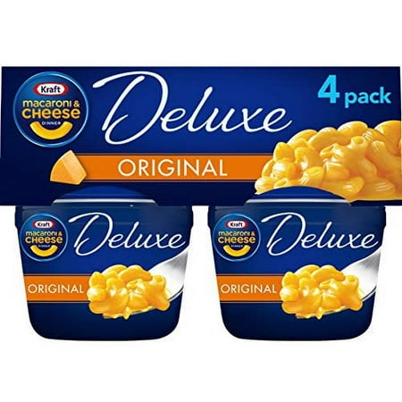 Kraft Deluxe Cheddar Cheese Macaroni and Cheese (4 Microwaveable Cups)