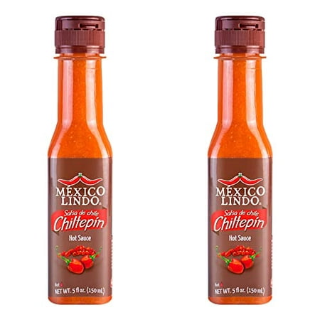Mexico Lindo Chiltepin Hot Sauce | 14 200 Scoville Level | Traditional Spicy Flavor | 5 Fl Oz Bottles (Pack of 2)