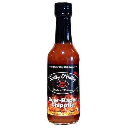 Scotty O  Hotty  the Motor City Hot Sauce  Beer-Bacon Chipotle  2-Pack 5.3 Fl. Oz. Bottles