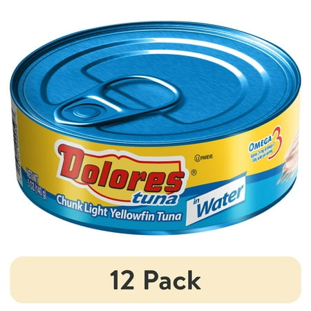 (12 Pack) Dolores® Tuna in Water  Chunk Light Yellowfin Tuna in Water  5 Oz Can