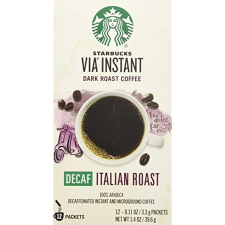 Starbucks Via Decaf Italian Coffee 12 Packets  0.11 Ounce
