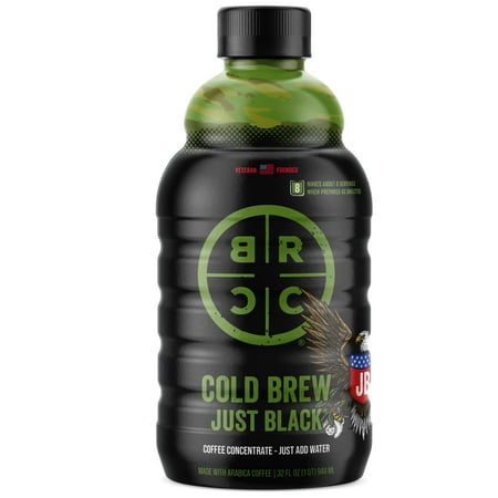 Black Rifle Coffee Company Just Black Cold Brew Iced Coffee Concentrate Drink for Instant Energy  32 Oz