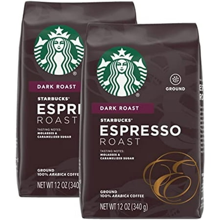 Starbucks Espresso Roast Coffee  Dark Roast Ground Coffee  Made with 100% Arabica Coffee  Flavorlock Packaging for Fresh Flavor  12-Ounce Bag (Pack of