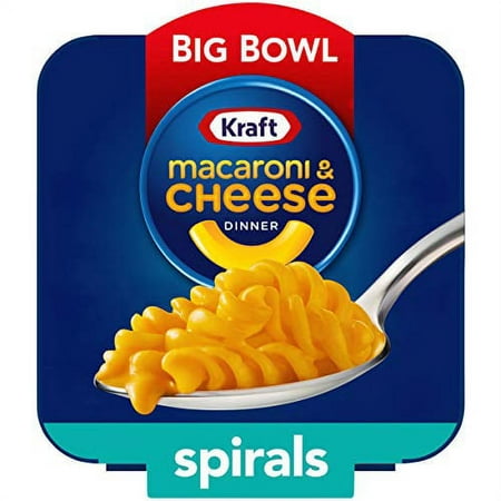 Kraft Spirals Original Macaroni & Cheese Easy Microwavable Big Bowl Dinner  3.5 Oz Tray