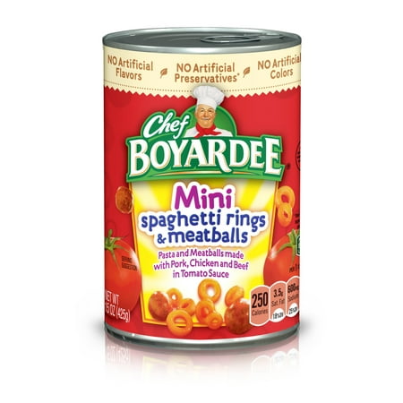 (4 Pack) Chef Boyardee Mini Spaghetti Rings and Meatballs  15 Oz.