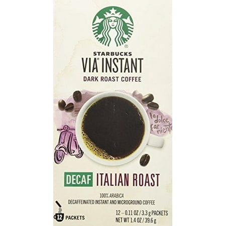 Starbucks VIA Decaf Italian Coffee 12 Packets  0.11 Ounce