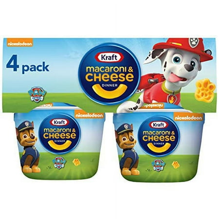 Kraft Easy Microwavable Macaroni and Cheese Cups with Nickelodeon Paw Patrol Pasta Shapes (4 Ct Pack  1.9 Oz Cups)