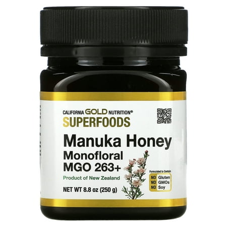 California Gold Nutrition, Superfoods, Manuka Honey, Monofloral, MGO 263+, 8.8 Oz (250 G)