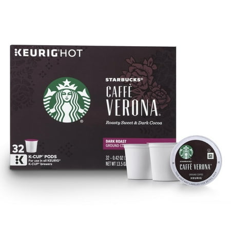Starbucks Ground Coffee Dark Roast Caffe Verona 32 K-Cups (Pack of 12)
