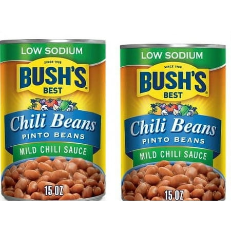 Bush S Best Low Sodium Pinto Chili Beans - 15oz Pack of 2