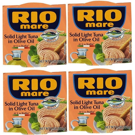 Rio Mare Solid Light Tuna in Olive Oil (Pack of 4  6-oz Cans)