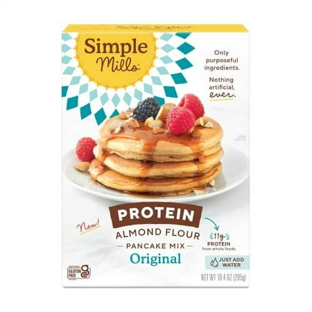 Simple Mills Just Add Water Almond Flour Pancake Mix  Original Protein - Gluten Free  Plant Based  Paleo Friendly  Breakfast  10.4 Ounce (Pack of 1)