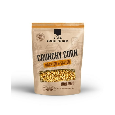 Crunchy Corn- Roasted and Salted -Natural Cravings - Original Toasted Corn Kernels in Resealable Bag -Crunchy Snack -16 Oz… (Natural Cravings Corn N