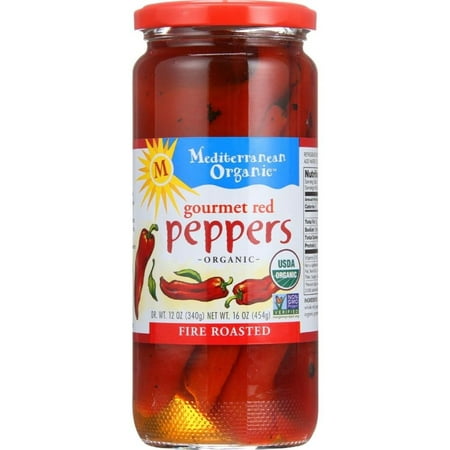 Mediterranean Organic Fire Roasted Gourmet Red Pepper  16 Ounce - 12 per Case.12