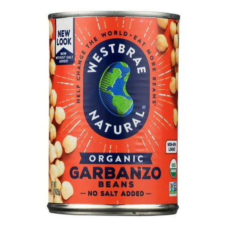 (12 Cans) Westbrae Natural Organic Garbanzo Beans  No Salt Added  15 Oz
