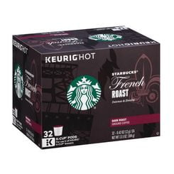 Starbucks Ground Coffee Dark Roast French Roast 32 K-Cups (Pack of 12)