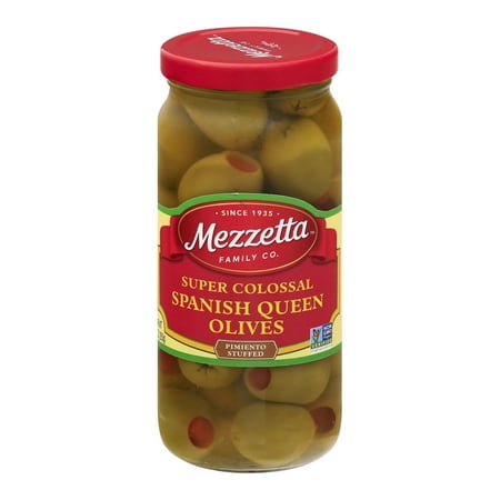 Mezzetta Super Colossal Pimiento Stuffed Spanish Queen Olives - Case of 6 - 10 Oz.