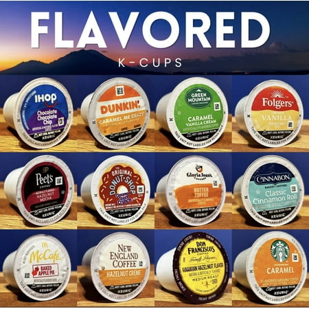 12 Flavored K-Cup Sample Set  12 Different Roasts and Flavors from Your Favorite Brands  Starbucks  IHOP  Peets  Cinnabon and More!
