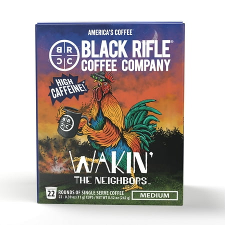 Black Rifle Coffee Company Wakin' the Neighbors Extra Caffeine Medium Roast Coffee Pods - 22ct