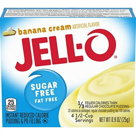 Jell-O Instant Banana Sugar-Free Fat Free Pudding & Pie Filling (0.9 Oz Boxes  Pack of 6)