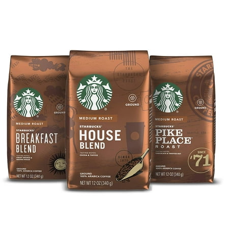 Starbucks Medium Roast Ground Coffee Variety Pack 100% Arabica 3 Bags (12 Oz. Each)