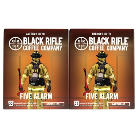 (2 Pack) Black Rifle Coffee Company Five Alarm K-Cup Pods  Medium Roast  22 Ct