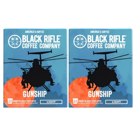 (2 Pack) Black Rifle Coffee Company Gunship K-Cup Pods  Light Roast  22 Ct