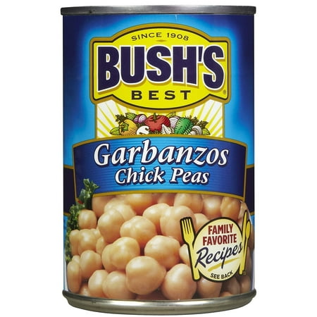 BUSH S BEST Garbanzo Beans  Chick Peas  Source of Plant Based Protein and Fiber  Low Fat  Gluten Free  16 Oz