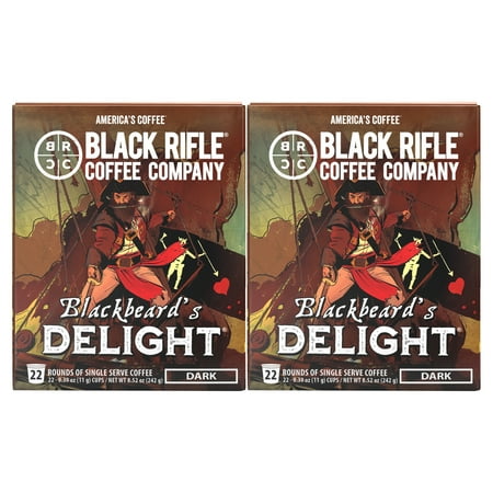 (2 Pack) Black Rifle Coffee Company Blackbeard S Delight K Cups Pods  Dark Roast  22 Ct