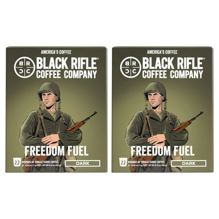 (2 Pack) Black Rifle Coffee Company Freedom Fuel K Cups Pods  Dark Roast  22 Ct