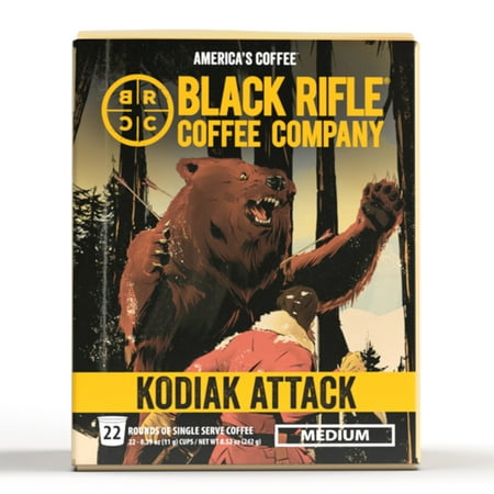 (2 Pack) Black Rifle Coffee Company Kodiak Attack K Cups Pods  Medium Roast  22 Ct