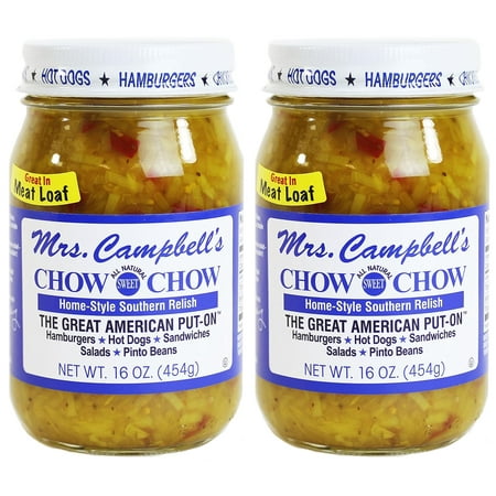 All Natural Sweet Southern Chow Chow Relish  16 Oz Glass Jar (Pack of 2)