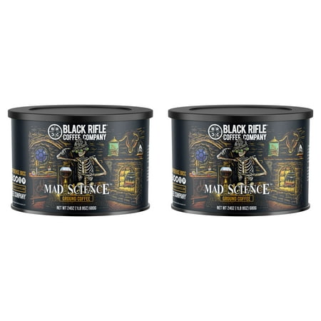 (2 Pack) Black Rifle Coffee Company Mad Science  Medium Roast  Ground Coffee  24 Oz  Canister