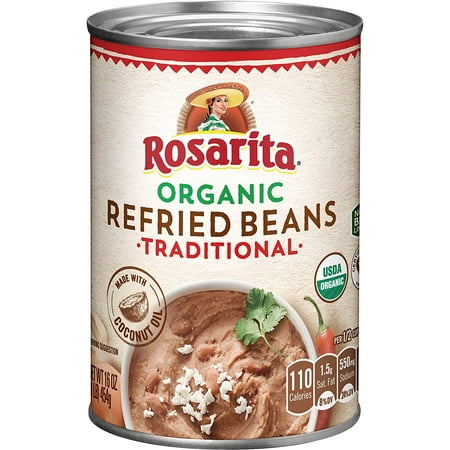 Rosarita Beans Refried Organic Traditional Can - 16 Oz (Pack of 6)