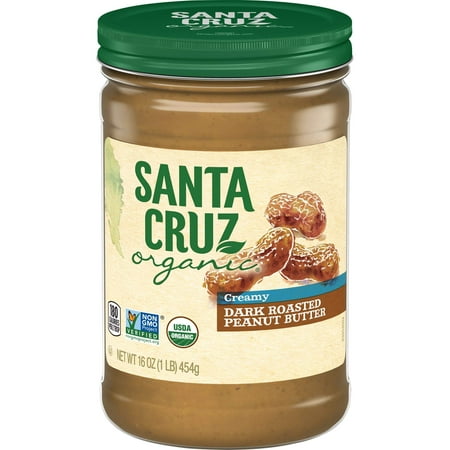 Santa Cruz Organic Peanut Butter  Dark Roasted - Creamy  16 Ounce (Pack of 1)