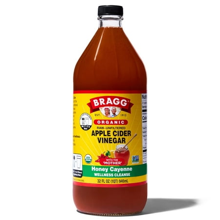 Bragg Organic Apple Cider Vinegar Honey Cayenne Wellness Cleanse – Made with Acv  Honey  Lemon Juice & Cayenne - Usda Certified Organic – Raw  Unf