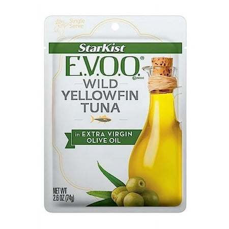 StarKist E.V.O.O. Yellowfin Tuna in Extra Virgin Olive Oil  Single Serve Pouch  2.6 Oz